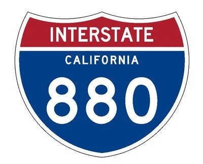 WINTER PARK PRODUCTS Interstate 880 Sticker R2100 California Highway Sign Road Sign
