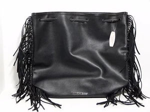 Victoria's Secret Limited Edition Fringe Faux Leather Tote Bag Black - NWT - $85 - Picture 1 of 3