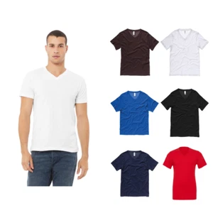 Bella + Canvas Unisex Jersey V-Neck T-Shirt 3005 - Kurzarm unbedruckt Freizeit Tee - Bild 1 von 12