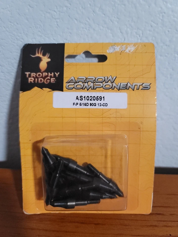 Trophy Ridge FIELD POINTS AS1020591 Archery Practice Tips FP 5/16D 90G 12-CD - Image 1 of 2