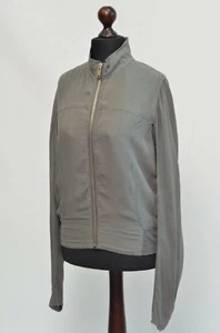 Rick Owens dunkle Damen-Seidenjacke mit durchgehendem Reißverschluss Größe UK12 Made in Italy - Bild 1 von 12