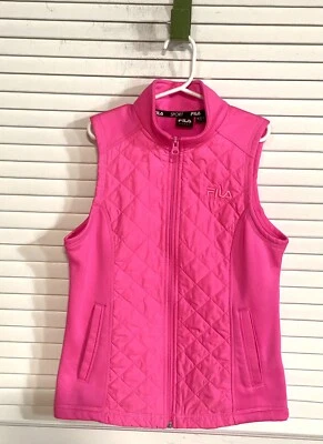 FILA SPORT PINK VEST Girls 10/12 Quilted EUC - Image 1 of 4