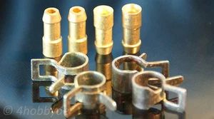 Set: 4 Düsen + 4 Schellen 2mm Innen für 6-8mm Schlauch (5 Innen) LPG Luft Benzin - Bild 1 von 1