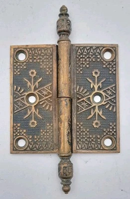 Antiguo campanario victoriano bisagra de elevación bisagra de puerta izquierda herrajes de puerta de latón antiguo Foto 1 de 4