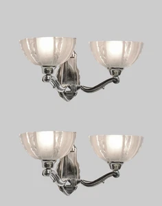 Gauthier EZAN : a pair of French Art Deco wall sconces  . France 1930s - Picture 1 of 7