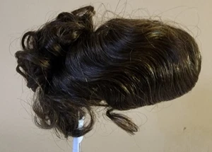 Vintage Mohair Doll Wig Size 10-11 Brown Curls Updo Global Dolls NOS - Picture 1 of 9
