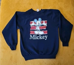 Felpa Vintage Topolino Disney Topolino Unlimited Blu Jerry Leigh Tg M *Leggi* - Foto 1 di 7