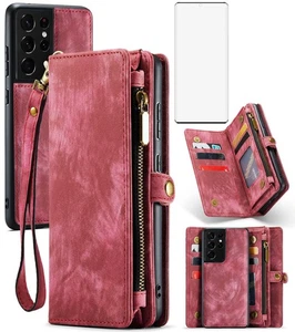 Funda de Teléfono para Samsung Galaxy S21 Ultra Glaxay S21ultra 5G Cremallera Cartera Cubierta... - Imagen 1 de 7