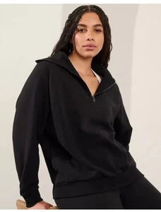 Sudadera Athleta Easy polar 1/4 cremallera - XS - negra - nueva con etiquetas - Imagen 1 de 4