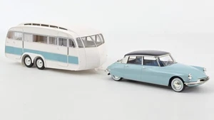 CITROEN DS 19 1959 BLEU NUAGE & CARAVAN HANON 1:18 - Foto 1 di 1