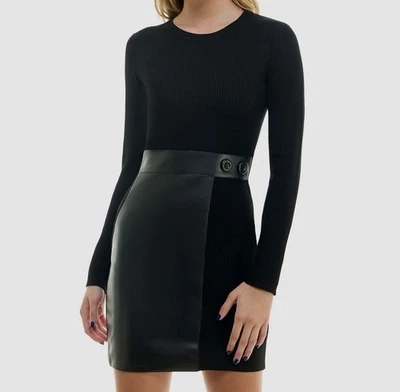 Vestido BCX Para Mujer Negro Mixto-Medios Cuello Redondo Manga Larga Juniors Talla S Foto 1 de 3