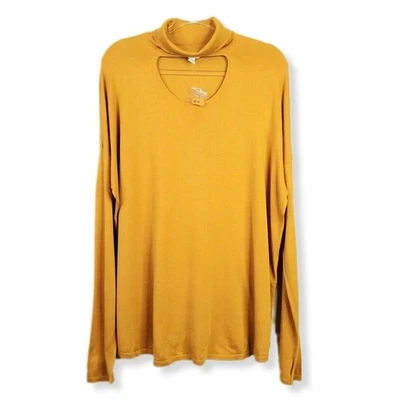 Women Peace Love World Gold Cutout Knit Top XL Cozy Oversize Cabincore Fall NEW - Image 1 of 4