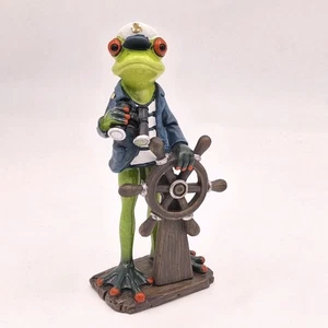 Frosch Seefahrer Seemann ca. 19 cm hellgrün Dekofigur aus Kunststein von Formano - Bild 1 von 5