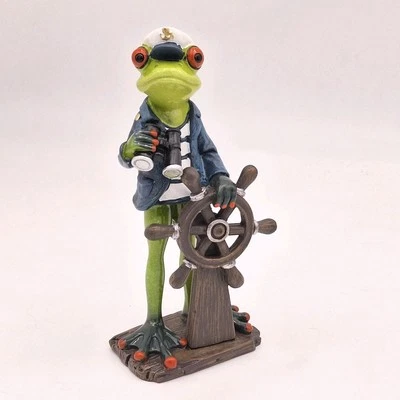 Frosch Seefahrer Seemann ca. 19 cm hellgrün Dekofigur aus Kunststein von Formano - Bild 1 von 4