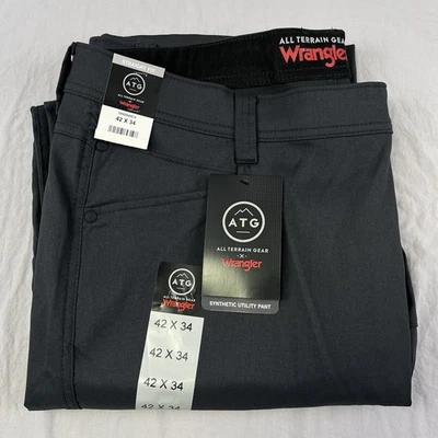 Pantalones utilitarios sintéticos WRANGLER ATG para hombre 42x34 negros de nailon repelentes al agua Foto 1 de 4