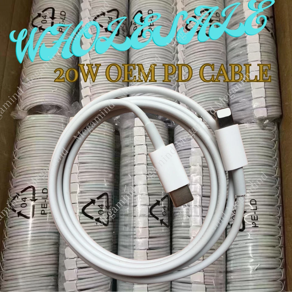 Lote de cable cargador rápido de 20 W tipo USB C PD para iPhone 14 13 12 11 Pro Max XR Foto 1 de 4