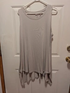 Logo Layers Size XL Taupe High Low Hem Long Tank - Picture 1 of 5