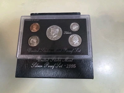 Juego de 5 monedas de plata 1995 prueba de Estados Unidos con embalaje original y certificado de autenticidad  Foto 1 de 3