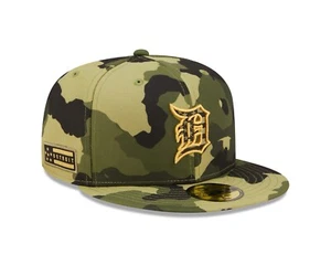 Detroit Tigers New Era Camo Armed Forces On-Field 59FIFTY Fitted Hat - Picture 1 of 7
