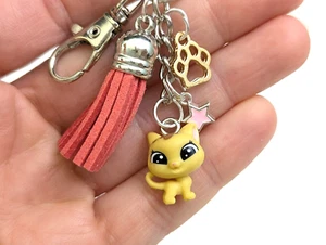 Littlest Pet Shop Schlüsselanhänger Mini LPS Teensies Catalina Scrapper Kätzchen Katze Charms - Bild 1 von 4