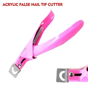 Acrylic False Nail Tip Cutter Clipper Nail Pink with Spring Manicure Tip Cutter - Picture 1 of 3