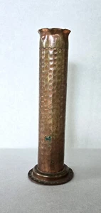 Vintage Trench Art Style Hand Beaten Tall Copper Vase 20cm Weeda Tasmania - Picture 1 of 8