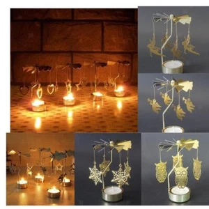 Christmas rotating candle holder tea gold color - Picture 1 of 57