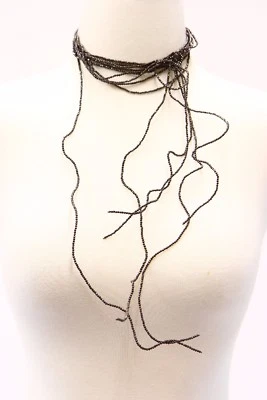 Gargantilla Brunello Cucinelli con flecos bobina cuentas brillantes nueva con etiquetas $1895 con plata 925 A176 Foto 1 de 4