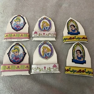 Disney Princess Patch&Ribbon Set For Crafting-Wrights Self Adhesive 3” Set Of 6 - Picture 1 of 3