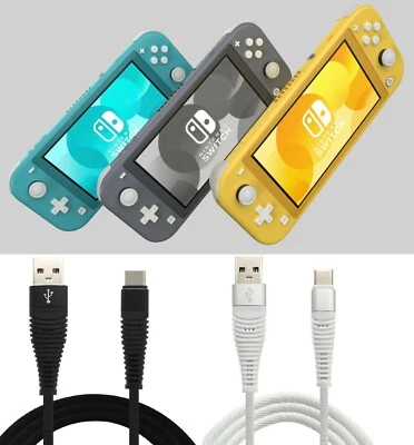 STRONG BRAIDED USB TYPE C CABLE FOR NINTENDO SWITCH LITE CHARGING CABLE WIRE - Image 1 of 4