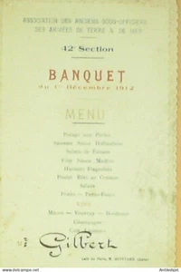 Menu banquet 'Armée de terre & Mer' Café de Paris Chatou (92) 1912 - Picture 1 of 1