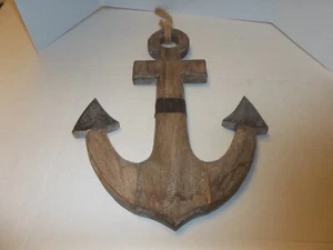 Ancla de madera decoración de pared mar náutico 20" de alto y 15" de ancho - Imagen 1 de 3