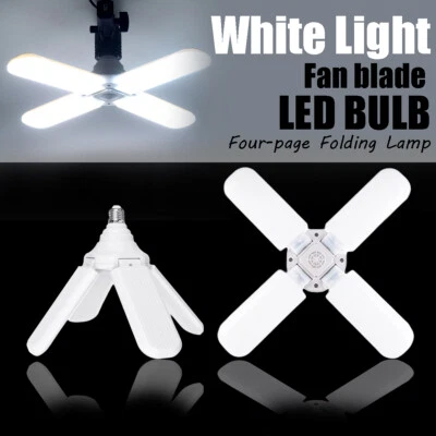 E27 LED Garage Light Bulb Foldable Deformable Ceiling Fixture Shop Basement Lamp - Image 1 of 4