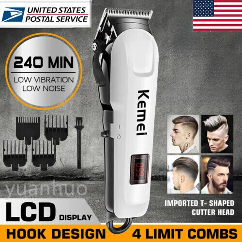 Kemei Pro Cortapelos Kit Recortadora Hombres Máquina de Corte Peluquería Salón Stock en EE. UU. Foto 1 de 4