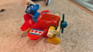 Pilot Smurf Windup Plane Peyo Galoob 1982 w/key Working! - Picture 1 of 6