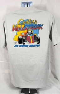 Vintage 80er Jahre T-Shirt Pancho Carter Hot Streak Jet Powered Dragster, grau, Gr. L - Bild 1 von 6