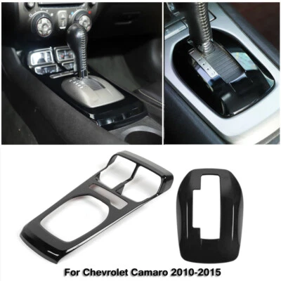 For 2010-15 Chevrolet Camaro Black Console Gear Shift Panel Decor Cover Trim Kit Foto 1 de 4