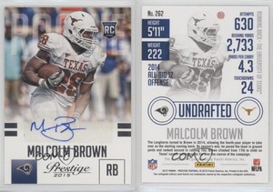 2015 Panini Prestige Extra Points Blue Signatures Malcolm Brown Rookie Auto RC