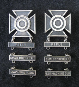 2 Sets WW2 Sterling US Army Marksman Medals with Hangers - Picture 1 of 1