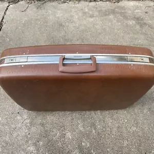 Vintage Samsonite Horizon Suitcase Luggage Brown Hard Shell 25" Travel No Keys - Picture 1 of 24