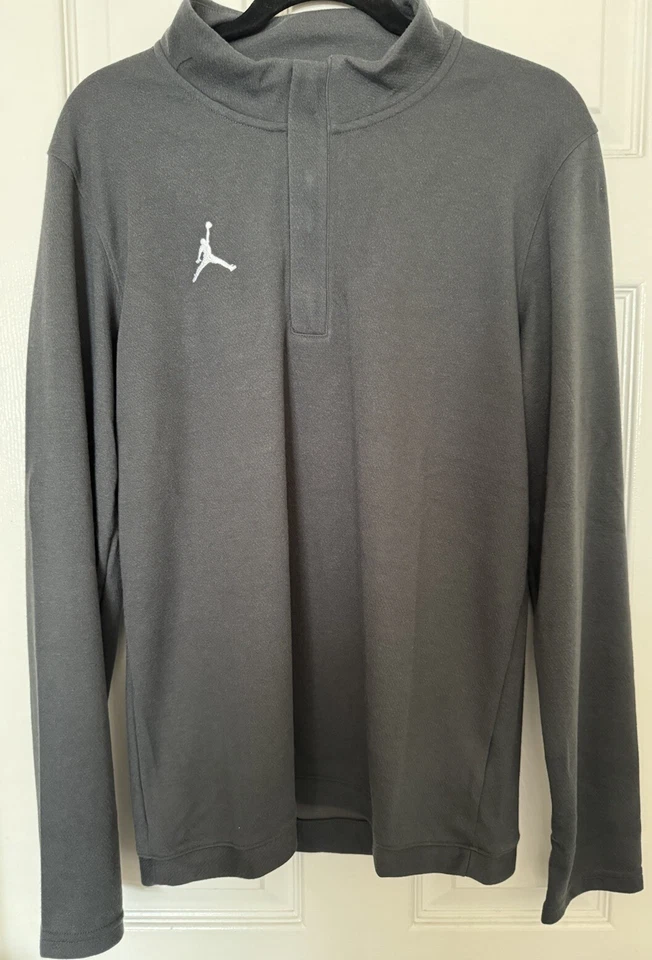 Jordan TEAM Mens Small Dri-FIT Half-Zip Athletic Top Anthracite Gray DQ7913-060