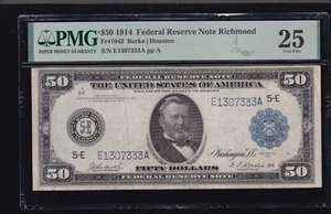US 1914 $50 FRN Richmond FR 1042 PMG 25 Ch VF (560) - Picture 1 of 2