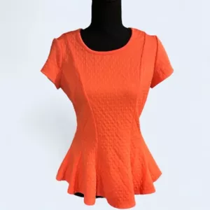 Camicia diradamento vita corallina nuova con etichette Hip Flare business casual media - Foto 1 di 4