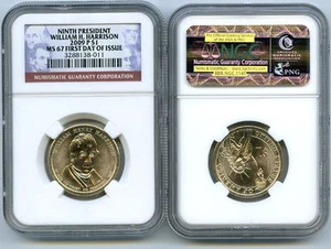 2009 P WILLIAM HARRISON PRESIDENITAL DOLLAR NGC MS67 FIRST DAY ISSUE LOW POP - Picture 1 of 1