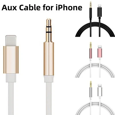 3.5mm Aux Cable for iPhone 14 13 Pro Max 12 11 Plus, Car Stereo Audio Lead Music - Image 1 of 4