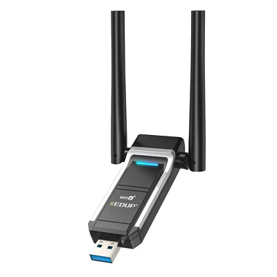 WiFi 6 USB 3.0 Adapter AX Wireless Network 1800Mbps Windows 11 PC Driver Free - Image 1 of 4