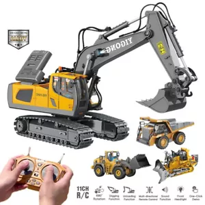 Heavy Excavator Truck Dumper Digger Bulldozer Toys Remote Control Engineering UK - Picture 1 of 20