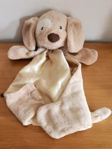 CLEAN Gund Huggy Buddy 13" Tan Spunky Puppy Dog Security Blanket Satin Lovey - Picture 1 of 2