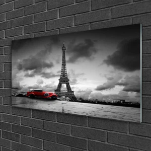 Wandbilder aus Plexiglas® 100x50 Acrylglasbild Eiffelturm Auto Architektur - Bild 1 von 6