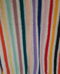 Afghan Striped Colorful Multicolor Boho Hippy 69" X 65" - Picture 1 of 3